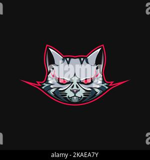 Dies ist ein Katzenmaskottchen für das ePort-Logo Stock Vektor