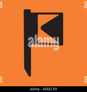 Eine Vektordarstellung einer Flagge auf orangefarbenem Hintergrund Stock Vektor