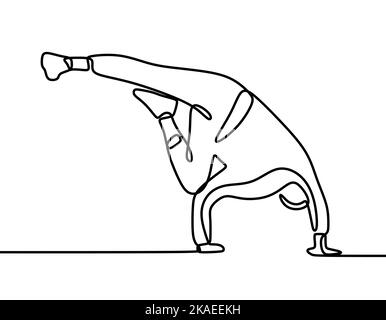 Ein Vektorbild eines Mannes, der einen Breakdance macht Stock Vektor