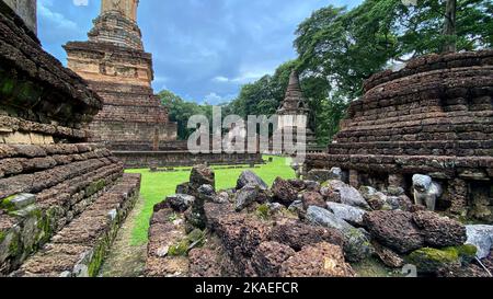 Die Ruinen der historischen Stadt Sukhothai und der zugehörigen historischen Städte, Indien Stockfoto