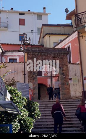 Aritzo, Sardinien, Italien. Das 'Devilla House', alte Residenz aus dem 17. Jahrhundert Stockfoto