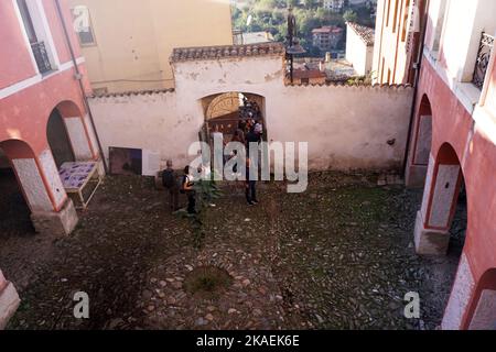 Aritzo, Sardinien, Italien. Das 'Devilla Haus', alte Residenz XVII. Jahrhundert Stockfoto