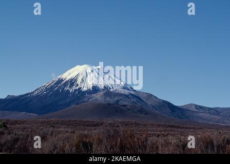 Neuseeland. Mount Ruapehu. Schneebedeckten Vulkan. Stockfoto