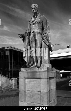 John Henry-Statue, Market Square, Leicester City, Leicestershire, England; VEREINIGTES KÖNIGREICH Stockfoto
