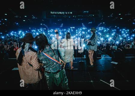 Zürich, Schweiz. 28., Oktober 2022. Die schwedische Gruppe Rednex spielt ein Live-Konzert während der die Mega 90s Party im Hallenstadion in Zürich. (Foto: Gonzales Photo - Tilman Jentzsch). Stockfoto