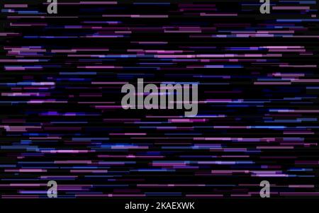 Farblinien werden nicht angezeigt. Dynamischer Verzerrungseffekt. Horizontales abstraktes Rauschen. Videosignalfehler. Moderner Cyberpunk-Effekt. Abstrakte futuristische Textur. Ve Stock Vektor