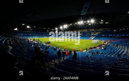 Manchester, Großbritannien. 2.. November 2022. Gesamtansicht des Stadions während des UEFA Champions League-Spiels im Etihad Stadium, Manchester. Bildnachweis sollte lauten: Andrew Yates/Sportimage Kredit: Sportimage/Alamy Live News Stockfoto