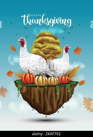 Glücklicher Dank Poster Design. vektor-Illustration Stock Vektor