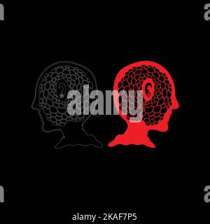 Kopf und Gehirn Zahnräder konzeptionelle Illustration Stock Vektor