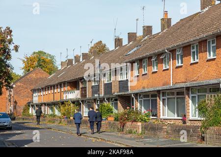 Houses, Water Lane, Winchester, Hampshire, England, Großbritannien Stockfoto