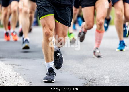 Läufer im Marathonlauf Stockfoto