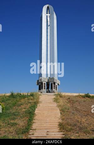 Das Völkermord-Denkmal in Igdir, Türkei, wurde erbaut, um die Ereignisse zu repräsentieren, die 1915 während der türkisch-armenischen Kriege stattfanden. Stockfoto