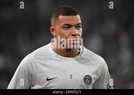 Turin, Italien. 02. Nov, 2022. Während des Champions League-Fußballspiels der Gruppe H zwischen dem FC Juventus und Paris Saint Germain im Juventus-Stadion in Turin (Italien), 2.. November 2022. Foto Andrea Staccioli/Insidefoto Kredit: Insidefoto di andrea staccioli/Alamy Live News Stockfoto