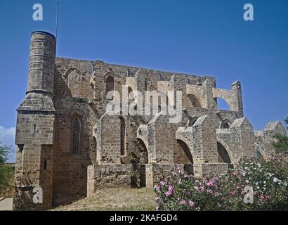 Ein Bild der ruinierten Kirche St. Georg der Greks Kirche Famagusta. Stockfoto