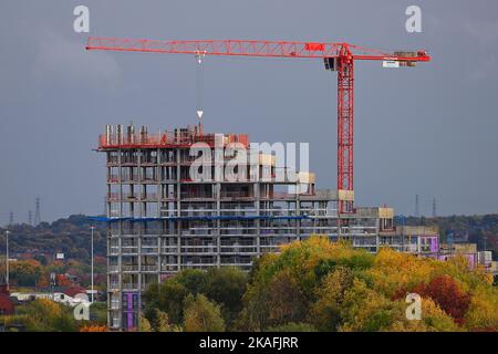 Springwell Gardens Apartments im Bau im Stadtzentrum von Leeds Stockfoto