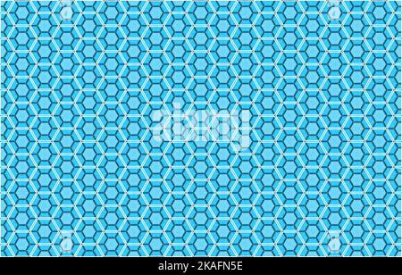 Abstrakter technologischer hexagonaler blauer und weißer Hintergrund Stockfoto