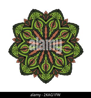 Kreisförmiges Muster. Kunstvolles Mandala. Dekorative Ornament für Tattoo, Dekoration, Aufkleber, Malbuch Seiten, Henna, mehndi. Stock Vektor