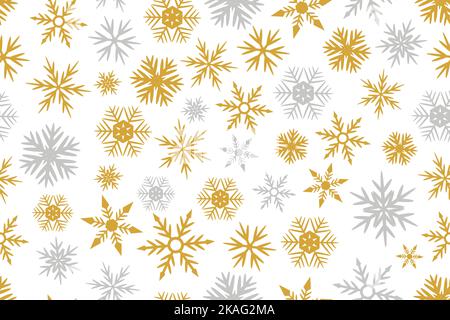 Schneeflocken Nahtloses Muster zur Dekoration für Weihnachten Design. Stock Vektor