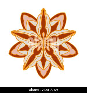 Kreisförmiges Muster. Dekoratives Mandala. Ornament für Tattoo, Henna, Mehndi, Malvorlagen, Aufkleber. Stock Vektor