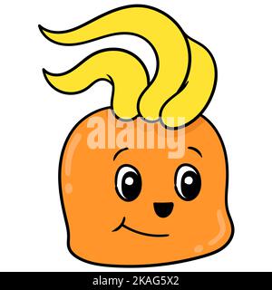 Ein Zeichentrickfilm mit einem orangefarbenen Kopf und einem süßen Gesicht Stock Vektor