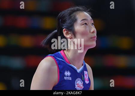 Florenz, Italien. 02.. November 2022. Zhu Ting (Savino Del Bene Scandicci) während des Savino Del Bene Scandicci gegen TrasportiPesanti Casalmaggiore, Volleyball Italienische Serie A1 Frauenspiel in Florenz, Italien, November 02 2022 Quelle: Independent Photo Agency/Alamy Live News Stockfoto