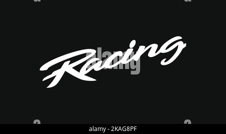 Racing Lettering Race Font T-Shirt, Aufkleber, Hoodie-Design. Entwickelt für Moto Racer. Jetzt herunterladen. Stock Vektor