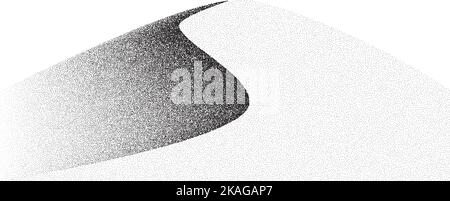 Getreidedünenwüste. Stupple östlichen Landschaft und Terrain Hintergrund. Sandhügel im Punktmuster. Grafik mit strukturiertem Verlauf. Stock Vektor