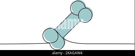 Menschlicher Knochen eine Linie farbige kontinuierliche Zeichnung. Menschliches Organ kontinuierliche bunte einzeilige Illustration. Vektor minimalistische lineare Illustration. Stock Vektor