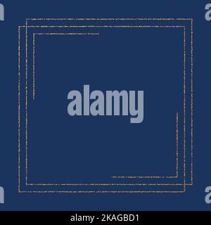 Goldener geometrischer Rahmen. Goldene Folie geprägte Bordüre mit glänzenden Effekten. Vintage gestillt leuchtenden Linien Hintergrund. Goldenes Luxus-Design. Stock Vektor