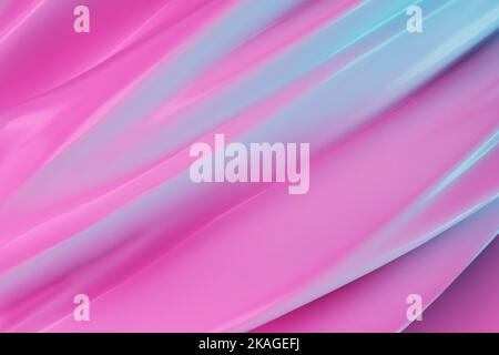 Abstrakte rosa und blaue Farbverläufe flüssig 3D Render. Stockfoto