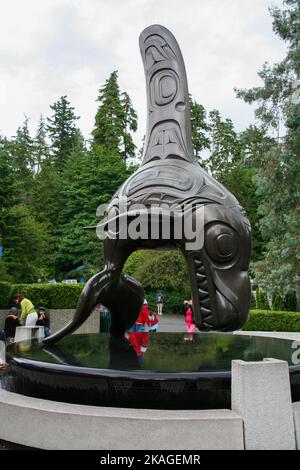 Killerwal-Chef der Unterwasser-Weltstatue Stockfoto