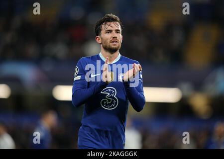 London, Großbritannien. 2.. November 2022; Stamford Bridge, Chelsea, London, England: Champions League Football, Chelsea gegen Dinamo Zagreb: Ben Chilwell von Chelsea Credit: Action Plus Sports Images/Alamy Live News Stockfoto