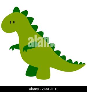 Flache Vektordarstellung des grünen Tyrannosaurus-Dinosauriers. Stock Vektor