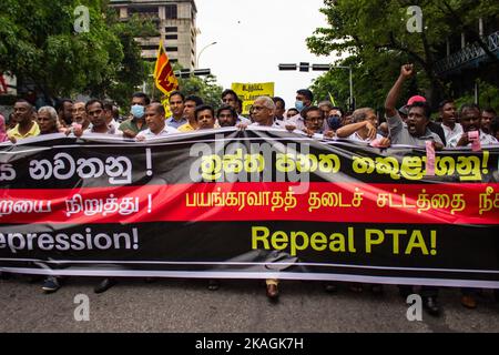 Gestern fand ein von Gewerkschaften, Massenorganisationen und oppositionellen politischen Parteien organisierter Protest statt. Stockfoto