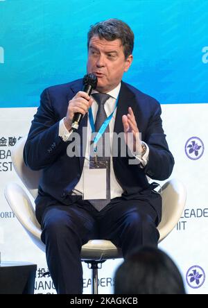 Hongkong, China. 02.. November 2022. HONGKONG, HONGKONG SAR, CHINA: NOVEMBER 2ND 2022. Global Financial LeadersÕ Investment Summit: Navigieren durch Unsicherheit. COLM KELLEHER Chairman UBS Group ab Alamy Live News/Jayne Russell Credit: Jayne Russell/Alamy Live News Stockfoto