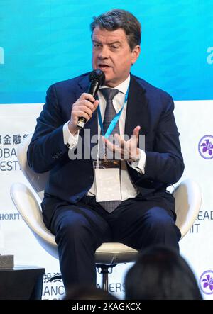 Hongkong, China. 02.. November 2022. HONGKONG, HONGKONG SAR, CHINA: NOVEMBER 2ND 2022. Global Financial LeadersÕ Investment Summit: Navigieren durch Unsicherheit. COLM KELLEHER Chairman UBS Group ab Alamy Live News/Jayne Russell Credit: Jayne Russell/Alamy Live News Stockfoto