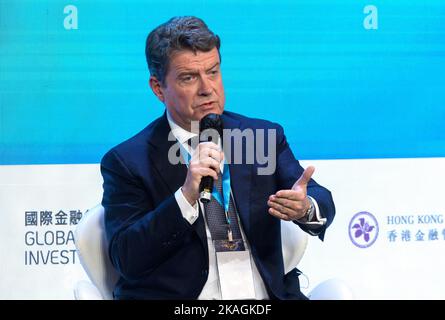 Hongkong, China. 02.. November 2022. HONGKONG, HONGKONG SAR, CHINA: NOVEMBER 2ND 2022. Global Financial LeadersÕ Investment Summit: Navigieren durch Unsicherheit. COLM KELLEHER Chairman UBS Group ab Alamy Live News/Jayne Russell Credit: Jayne Russell/Alamy Live News Stockfoto