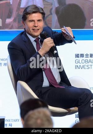 Hongkong, China. 02.. November 2022. HONGKONG, HONGKONG SAR, CHINA: NOVEMBER 2ND 2022. Global Financial LeadersÕ Investment Summit: Navigieren durch Unsicherheit. NICOLAS AGUZIN, CEO HKEX Alamy Live News/Jayne Russell Credit: Jayne Russell/Alamy Live News Stockfoto