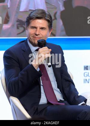 Hongkong, China. 02.. November 2022. HONGKONG, HONGKONG SAR, CHINA: NOVEMBER 2ND 2022. Global Financial LeadersÕ Investment Summit: Navigieren durch Unsicherheit. NICOLAS AGUZIN, CEO HKEX Alamy Live News/Jayne Russell Credit: Jayne Russell/Alamy Live News Stockfoto