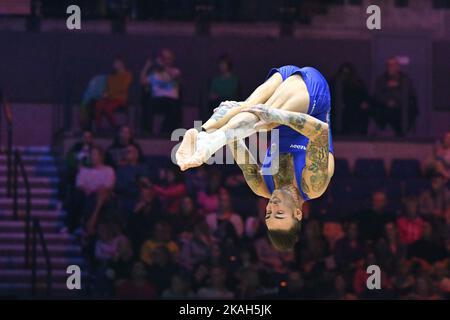 Liverpool, Italien. 02.. November 2022. Nicola Bartolini (ITA) Boden während der Turn-Weltmeisterschaften - Mannschaftsfinale der Männer, Gymnastik in Liverpool, Italien, November 02 2022 Credit: Independent Photo Agency/Alamy Live News Stockfoto