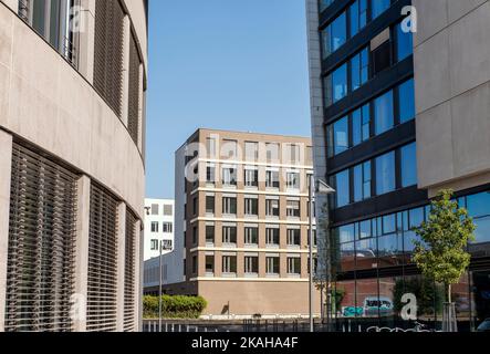 Bürogebäude im Gutleutviertel von Frankfurt am Main Stockfoto