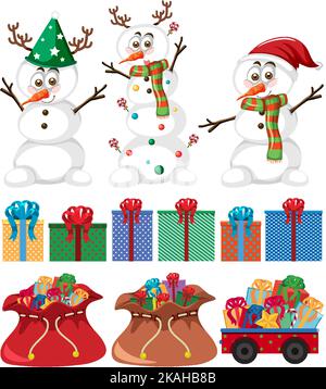 Weihnachtsschmuck isoliert Set Illustration Stock Vektor