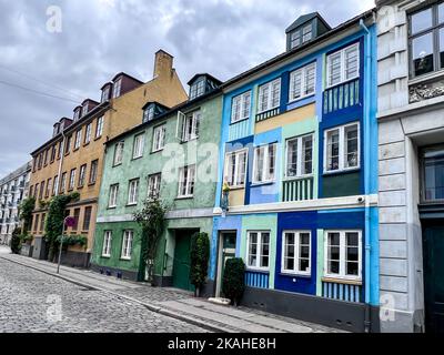 Farbenfrohe Gebäude in Christianshavn, Kopenhagen, Seeland, Dänemark Stockfoto