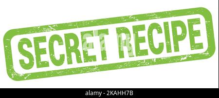 SECRET REZEPT Text auf grünen Rechteck Stempel Zeichen geschrieben. Stockfoto