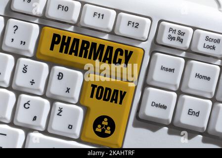 Textunterschrift zur Darstellung der Apotheke. Geschäftsidee, eine positive Meinung zu haben oder zu äußern, als zufriedenstellend zu akzeptieren -57896 Stockfoto