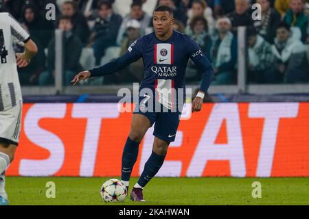 Allianz Stadium, Turin, Italien, 02. November 2022, Kylian Mbappe (FC Paris Saint Germain) während des FC Juventus gegen den FC Paris Saint-Germain - UEFA Champio Stockfoto
