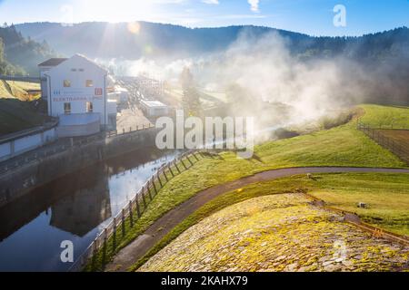 Elektrarna, Lipno nad Sázavou, vodni nadrz Lipno I, Jizni Cechy, Ceska republika / Wasser-Elektrizitätswerk, Lipno, Südböhmen, Tschechische republik Stockfoto