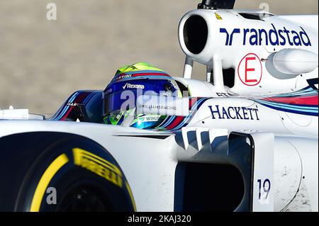 Der brasilianische Fahrer, Feldmarin Massa, vom Williams Formel-1-Team, in Aktion während der 3. Tage der Formel-1-Tests in Barcelona, 3.. März 2016. (Foto von Joan Cros/NurPhoto) *** Bitte nutzen Sie die Gutschrift aus dem Kreditfeld *** Stockfoto