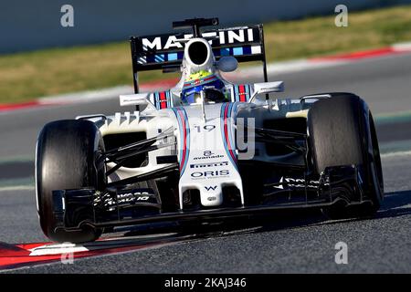 Der brasilianische Formel-1-Fahrer, Feldmarin, Feldmarin, von Williams Team, in Aktion am letzten Tag der Formel-1-Testtage in Barcelona, 4.. März 2016. (Foto von Joan Cros/NurPhoto) *** Bitte nutzen Sie die Gutschrift aus dem Kreditfeld *** Stockfoto