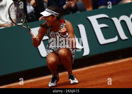 Ana Ivanovic aus Serbien beim zweiten Lauf der Damen gegen Kurumi Nara aus Japan am fünften Tag der French Open 2016 bei Roland Garros am 26. Mai 2016 in Paris, Frankreich. (Foto von Mehdi Taamallah/NurPhoto) *** Bitte benutzen Sie die Gutschrift aus dem Kreditfeld *** Stockfoto